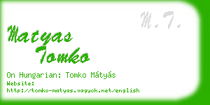 matyas tomko business card